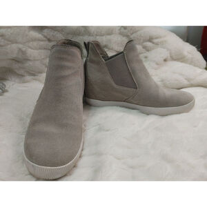 Women's Sorel Gray Suede Hidden Wedge Ankle Booties Size 8